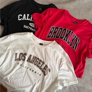 Trendy Graphic T-Shirts - Black, Red, White